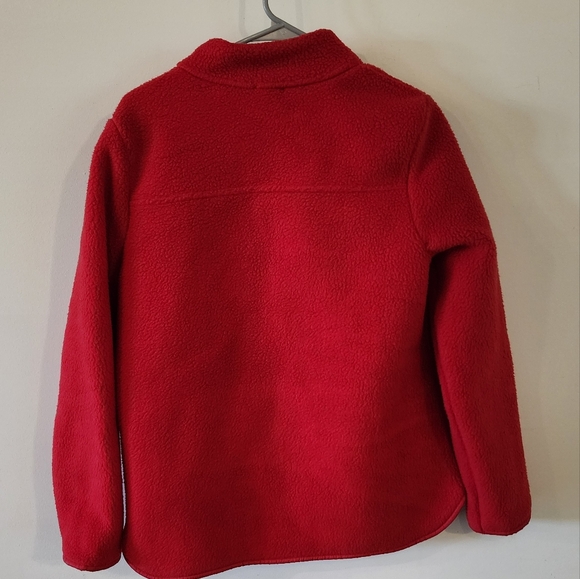 Talbots Fleece Zip Up Jacket Womens Size M Red - Picture 6 of 7
